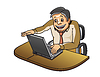Vector clipart: Young manager in office
