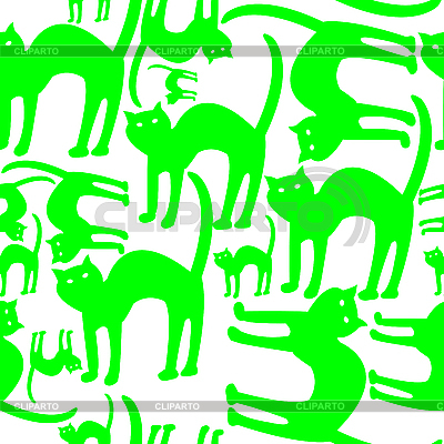 background patterns green. Green cats pattern isolated on