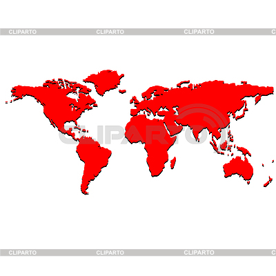 World Map Eps. red world map, vector art