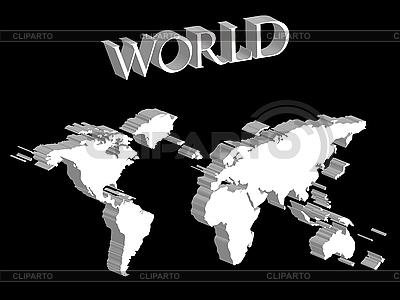 Black And White World Map. ID 3005874 | White world map