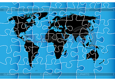 World  Puzzle on Weltkarte Puzzle   Stock Vektorgrafik  Id 3038895