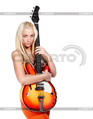 guitar xl
 on Teenage girl holding bass guitar | High resolution stock photo | ID ...