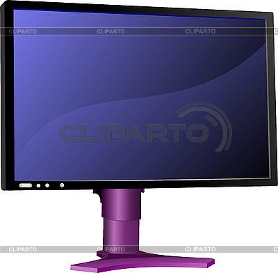 Flat Computer on Flat Computer Monitor  Display  Vector Illustration      Leonid