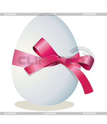 egg with bow