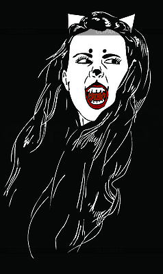 drawing of woman in the image of cat - © <b>Vadim Gnidash</b> - 3060489-catwoman-vampire