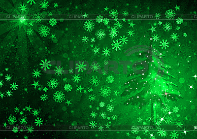 Green Christmas background of snowflakes | High resolution stock illustration | CLIPARTO