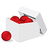 Navidad caja con bolas rojas | Ilustración