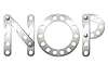 Vector clipart: Metal letters N, O, P