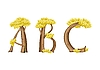 Vector clipart: letters ABC in the form of tree
