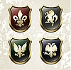 Vector clipart: Coats of arms with heraldic devices
