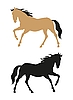 Vector clipart: running horses on white