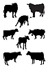 Vector clipart: Cows and bulls