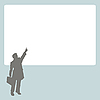 Vector clipart: Businessman near stand