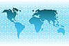 Vector clipart: Continents against snowflakes