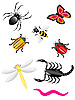 Vector clipart: beetles and insects