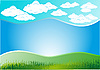 Vector clipart: clouds and grass