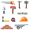 Vector clipart: icons of building tools