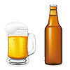 Vector clipart: beer glass and bottle