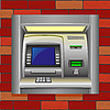 Vector clipart: ATM on brick wall