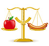 Vector clipart: scales choice diet or obecity