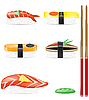 Vector clipart: sushi set icons