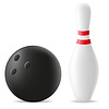 Vector clipart: bowling ball and skittle
