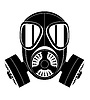 Vector clipart: icon gas mask black and white