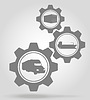 Vector clipart: cargo delivery gear mechanism concept
