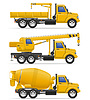 Vector clipart: cargo trucks intended for construction