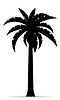 Vector clipart: palm tree black outline silhouette