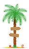 Vector clipart: palm tree with sign
