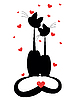 Vector clipart: two cats in love