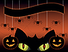 Vector clipart: black cat on Halloween