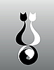 Vector clipart: Couple cats
