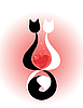 Vector clipart: Two cats in love