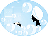 Vector clipart: pretty woman in bathroom