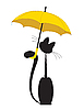 Vektor Cliparts: Katze mit Regenschirm