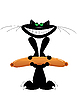 Vector clipart: cat with sausage
