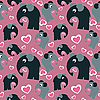 Vector clipart: seamless pattern with elephants