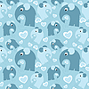 Vector clipart: seamless pattern with elephants