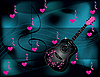 Vector clipart: background with black guitar