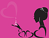 Vector clipart: girl with eiffel tower