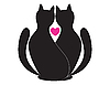 Vector clipart: cats in love