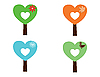 Vector clipart: set of trees as hearts