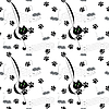 Vector clipart: seamless pattern with cats and mice