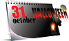 Vector clipart: Desk Calendar. Halloween;