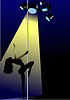 Vector clipart: sexy naked girl in disco