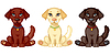 Vector clipart: Three puppies