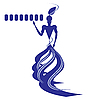Vector clipart: Graceful blue silhouette of lady
