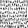 Vector clipart: a variety of interesting silhouettes of women